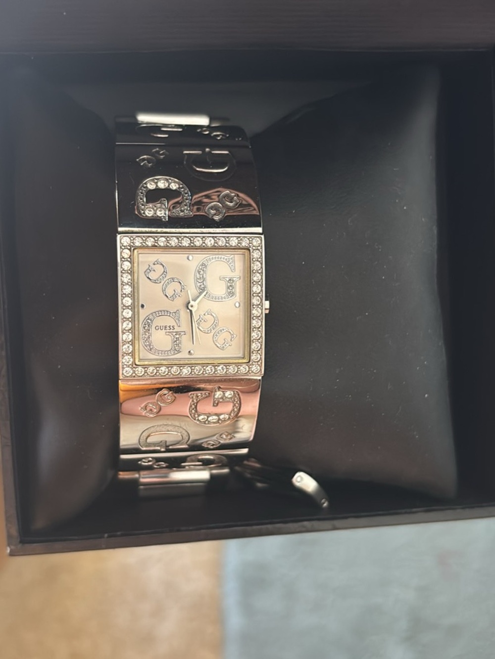 Guess Rhinestone cuff watch